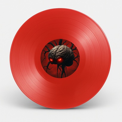 Mockup of Brain Death Translucent Red Vinyl