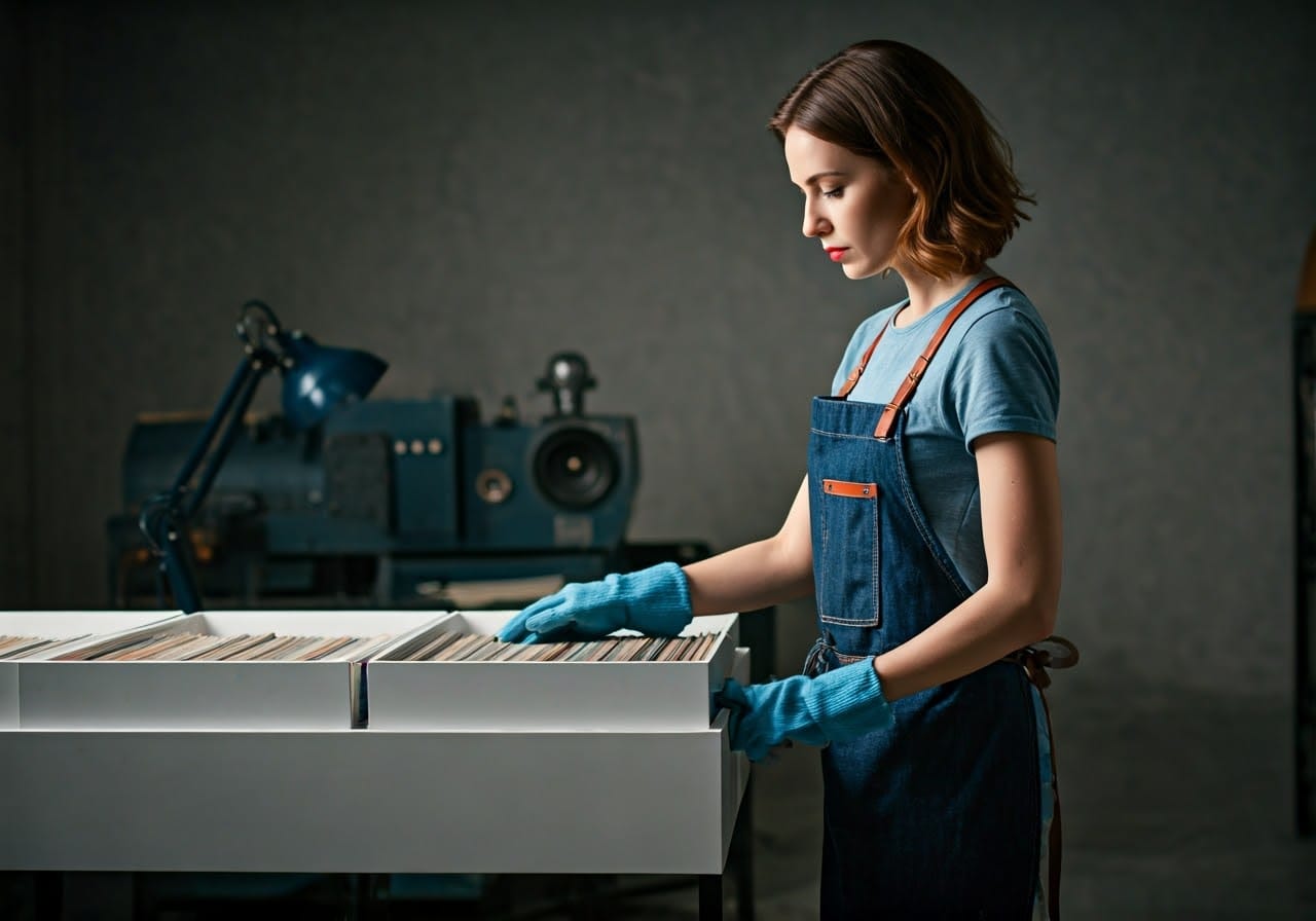 Artistic shot of a vinyl pressing plant